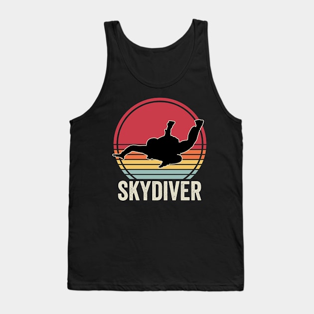 Skydiver Retro Funny Skydiving Vintage Tank Top by Visual Vibes